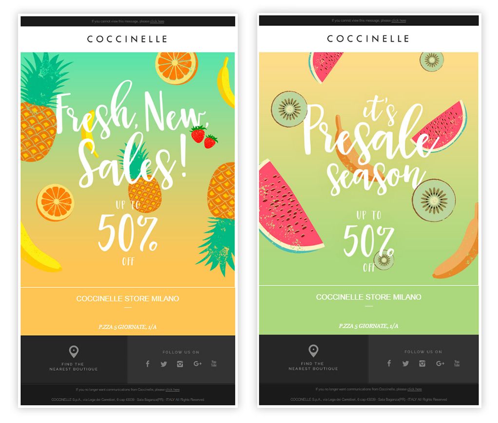 coccinelle email estive mailup