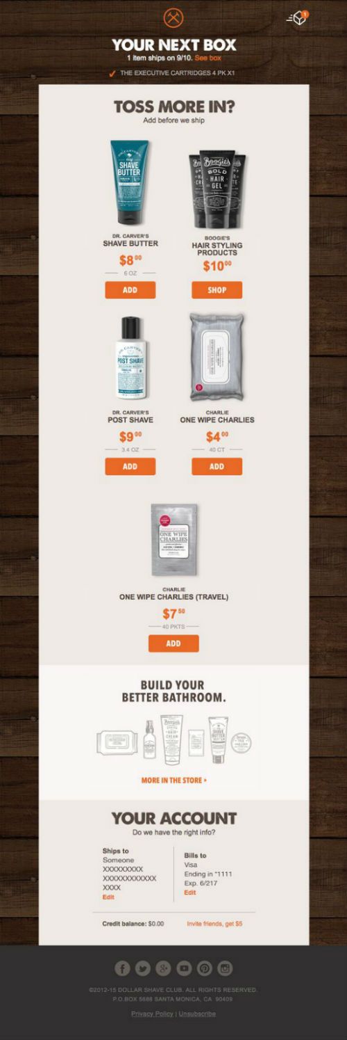 order confirmation cross selling email example order confirmation cross selling email example