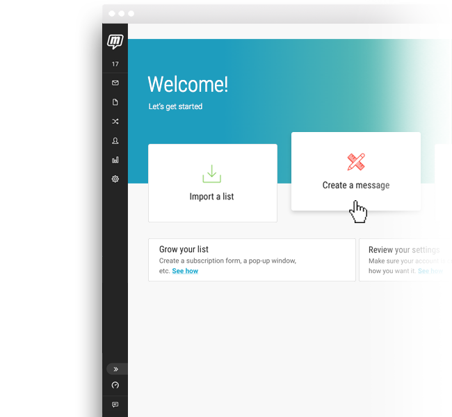 get started dashboard mailup 9
