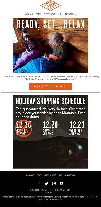 Holiday Email Marekting Kelty Christmas 1