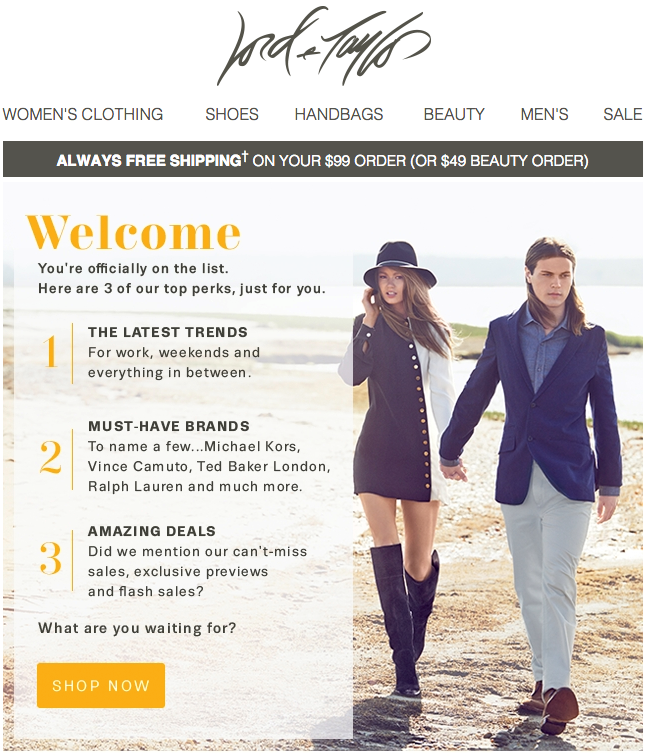 welcome email lord taylor mailup welcome email lord taylor mailup